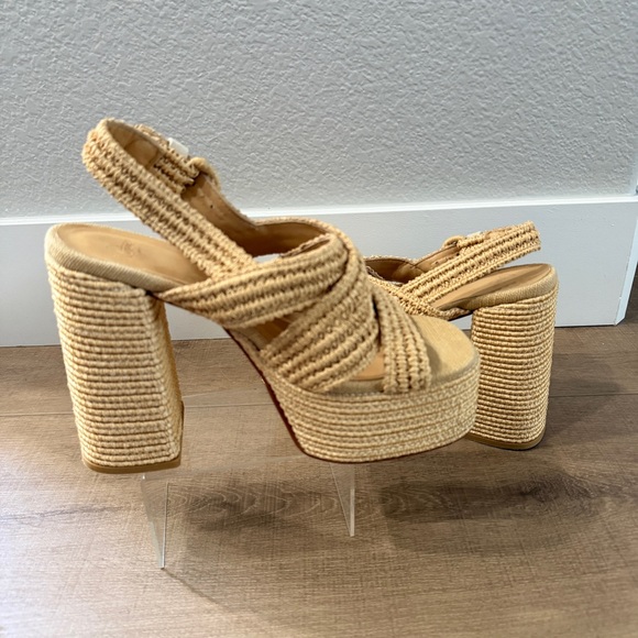 Castaner Shoes - Castaner Sandalo in Rafia Adriana Size 38 Chunky Heel Sandals Made In Spain